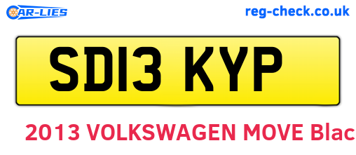SD13KYP are the vehicle registration plates.