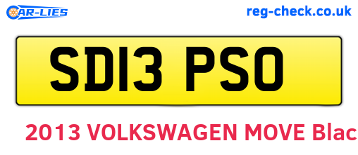 SD13PSO are the vehicle registration plates.