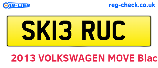 SK13RUC are the vehicle registration plates.