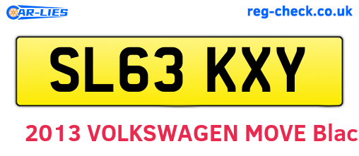 SL63KXY are the vehicle registration plates.
