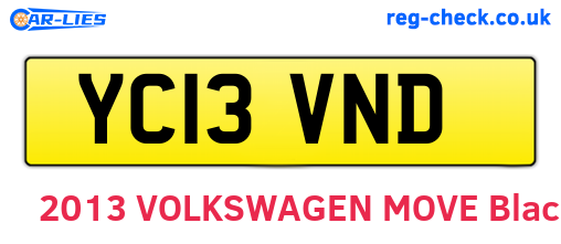 YC13VND are the vehicle registration plates.
