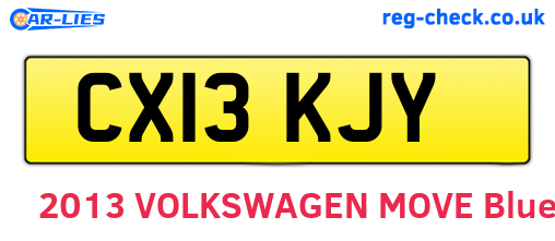 CX13KJY are the vehicle registration plates.