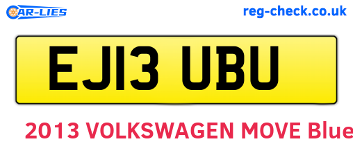 EJ13UBU are the vehicle registration plates.