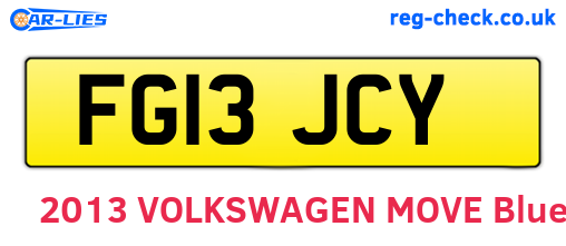 FG13JCY are the vehicle registration plates.