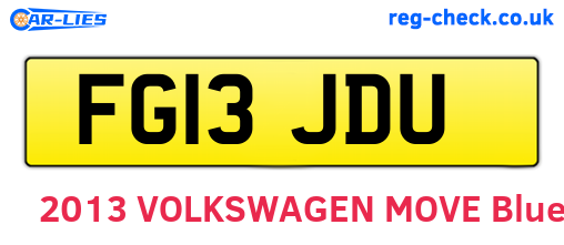 FG13JDU are the vehicle registration plates.