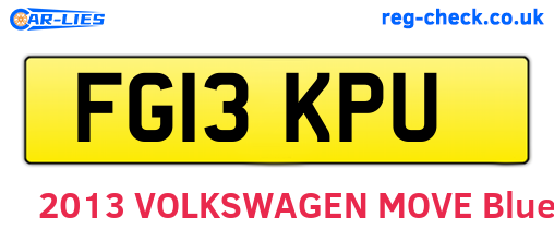 FG13KPU are the vehicle registration plates.