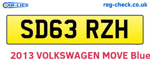 SD63RZH are the vehicle registration plates.