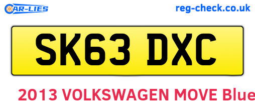 SK63DXC are the vehicle registration plates.