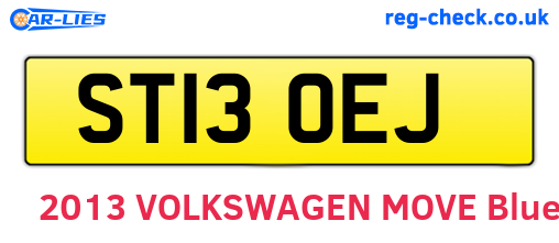 ST13OEJ are the vehicle registration plates.