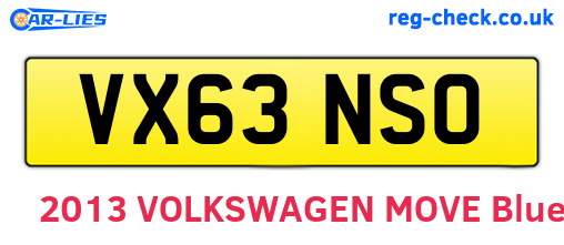 VX63NSO are the vehicle registration plates.