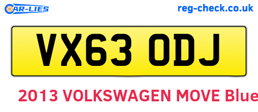 VX63ODJ are the vehicle registration plates.