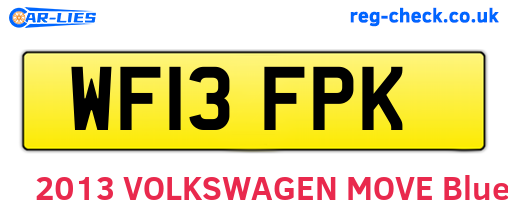 WF13FPK are the vehicle registration plates.