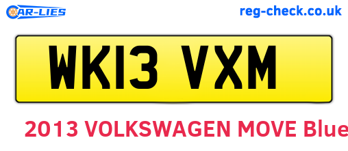 WK13VXM are the vehicle registration plates.