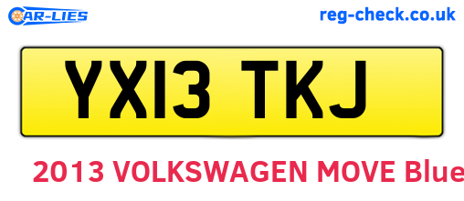 YX13TKJ are the vehicle registration plates.