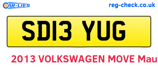SD13YUG are the vehicle registration plates.