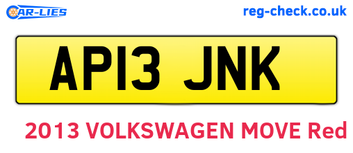 AP13JNK are the vehicle registration plates.