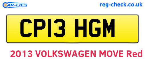 CP13HGM are the vehicle registration plates.