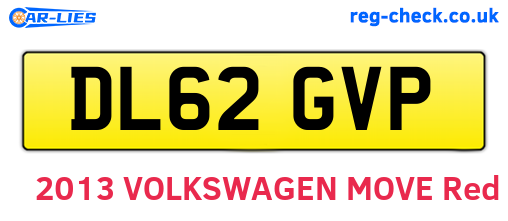 DL62GVP are the vehicle registration plates.