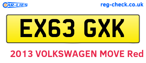 EX63GXK are the vehicle registration plates.