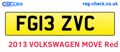 FG13ZVC are the vehicle registration plates.