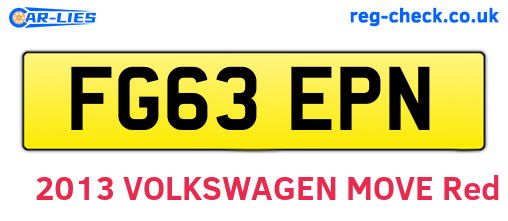 FG63EPN are the vehicle registration plates.