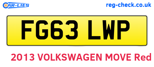 FG63LWP are the vehicle registration plates.