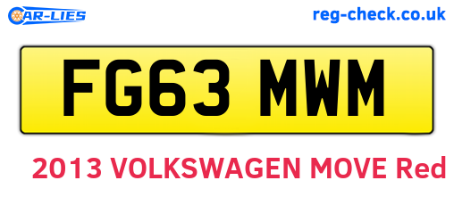 FG63MWM are the vehicle registration plates.