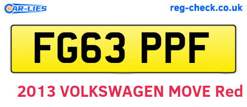 FG63PPF are the vehicle registration plates.