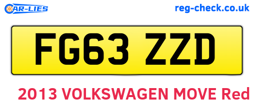 FG63ZZD are the vehicle registration plates.