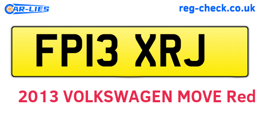 FP13XRJ are the vehicle registration plates.