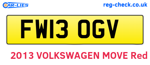 FW13OGV are the vehicle registration plates.