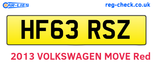 HF63RSZ are the vehicle registration plates.