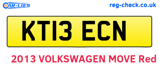 KT13ECN are the vehicle registration plates.