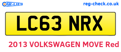 LC63NRX are the vehicle registration plates.