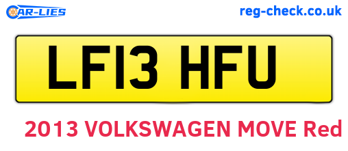 LF13HFU are the vehicle registration plates.
