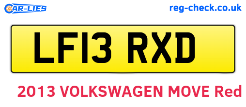 LF13RXD are the vehicle registration plates.