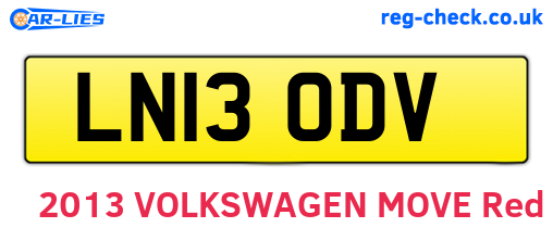 LN13ODV are the vehicle registration plates.