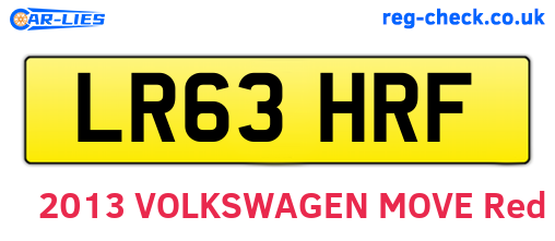 LR63HRF are the vehicle registration plates.