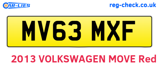MV63MXF are the vehicle registration plates.