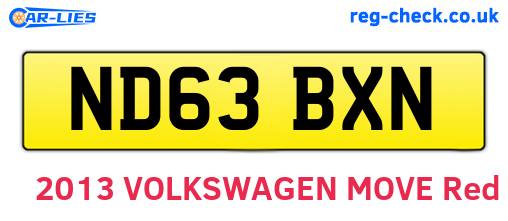 ND63BXN are the vehicle registration plates.