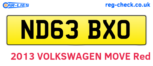 ND63BXO are the vehicle registration plates.