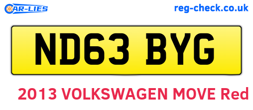 ND63BYG are the vehicle registration plates.