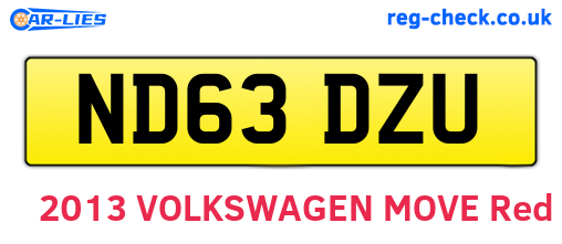 ND63DZU are the vehicle registration plates.