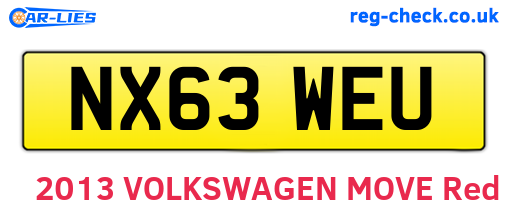 NX63WEU are the vehicle registration plates.