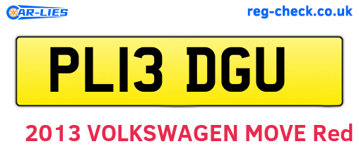 PL13DGU are the vehicle registration plates.
