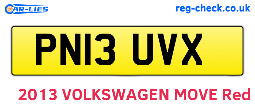 PN13UVX are the vehicle registration plates.