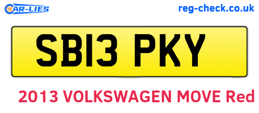 SB13PKY are the vehicle registration plates.