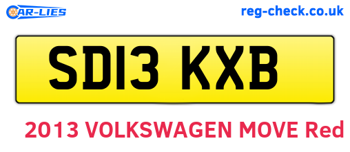 SD13KXB are the vehicle registration plates.