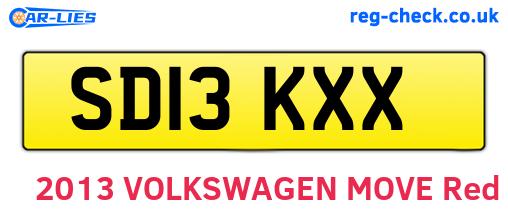 SD13KXX are the vehicle registration plates.
