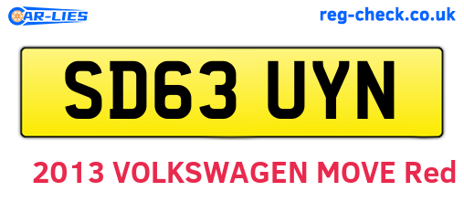 SD63UYN are the vehicle registration plates.